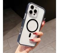 ZSUFCBF Funda de Lujo con Carga inalámbrica magnética para iPhone 17 16 15 14 13 12 11 Pro MAX 16 15 14 Plus, Resistente a Golpes, con Parachoques Transparente, Color Negro, para iPhone 12.