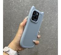 ZSUFCBF Funda de Silicona con Orejas de Gato 3D para iPhone 16, 15, 14, 13, 12, 11 Pro MAX y 16 Plus, a Prueba de Golpes, Color Azul