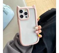 ZSUFCBF Funda de Silicona Suave con Orejas de Gato para iPhone 16, 15, 14, 13, 12, 11 Pro MAX, XR, X, XS MAX, Transparente, a Prueba de Golpes, Color Rosa, para iPhone 13 Pro