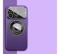 ZSUFCBF Funda magnética de Lujo Mate con Carga inalámbrica para iPhone 11, 12, 13, 14, 15 Pro MAX, 15, 14 Plus, 13, 12 Pro, protección antigolpes para Lentes, Color Morado