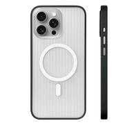 ZSUFCBF Funda magnética translúcida con Rayas onduladas para iPhone 16, 15, 14 y 13 Pro MAX, con Carga inalámbrica y antigolpes, T3, para iPhone 14 Pro MAX