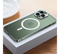 ZSUFCBF Funda metálica para iPhone 12, 13, 14, 15, 16 Pro MAX, 16 Plus, con Marco magnético de Aluminio, para iPhone 11, 12 Pro Mini, Verde, para iPhone 16 Q