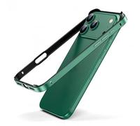 ZSUFCBF Funda para iPhone 17 Air 16 15 Plus 14 13 12 Pro MAX 17pro Naranja Híbrida Silicona A Prueba de Golpes Parachoques Lujoso Aluminio Metall Marco Trasero, Verde, para iPhone 12 Pro MAX