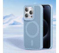 ZSUFCBF Funda para teléfono con disipación de Calor y refrigeración para iPhone 17 16 15 14 13 12 Pro MAX 15 Plus 17 Air Magnetic PC+TPU Funda Transpirable, Azul L, para iPhone 16 Pro MAX