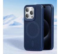 ZSUFCBF Funda para teléfono con disipación de Calor y refrigeración para iPhone 17 16 15 14 13 12 Pro MAX 15 Plus 17 Air Magnetic PC+TPU Cubierta Transpirable, Azul D, para iPhone 15 Pro