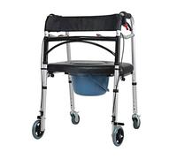 ZSUHGD Simple Idea Walker con Silla cómoda, Andador para Adultos, Andador médico portátil, Altura Ajustable con Asiento de Inodoro Acolchado para discapacitados y Personas Mayores,