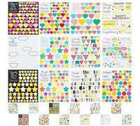 ZSUIQIN 24 Piezas Pegatinas Para Álbumes De Recortes, Pegatinas Para Libros, Pegatina Agenda Para Calendarios, Accesorios De Diario, Para Álbumes De Recortes, Diarios,Calendario(12 Estilos, Coloridos)