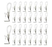 ZSUIQIN 30 Piezas Clips para paños de Cocina, Gancho de Toalla de Té Metálico, Pinzas para Colgar Toallas, Clips de Metal para Guardar Toallas de Cocina, para Balcón, Armario Bañ(Blanco)