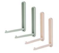 ZSUIQIN 4 Piezas Perchero de Pared Extensible, Ganchos Plegables Autoadhesivos, Soporte de Perchas de Pared - Sin Taladro para apartamentos de hotel, estudiantes, apartamentos (Blanco, Verde)