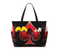 ZSUUGJ Ace Of Spades - Bolsa de playa extragrande con bolsillos con cremallera, impermeable, a prueba de arena, para piscina, picnic, gimnasio y viajes