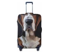 ZSUUGJ Basset Hound - Fundas de equipaje de viaje para maleta, elásticas, antiarañazos, de elastano, fundas de equipaje para equipaje de 18 a 32 pulgadas, Negro -, S