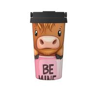 ZSUUGJ Be Mine Cow - Taza de viaje portátil de acero inoxidable - Vaso aislado para bebidas frías y calientes con tapa a prueba de fugas, taza de café apta para viajeros para oficina, coche y