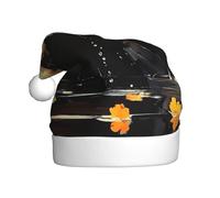 ZSUUGJ Black Bear In The Forest - Gorro de Papá Noel de felpa para adultos, sombrero de vacaciones suave con ribete blanco y pompón, accesorio festivo reutilizable para el hogar, la oficina y la