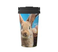 ZSUUGJ Blue Sky - Taza de café aislada con anillo de transporte retráctil, tapa a prueba de fugas de una sola presión, taza térmica de viaje de acero inoxidable 304