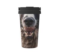 ZSUUGJ Border Collie Play - Taza de viaje portátil de acero inoxidable - Vaso aislado para bebidas frías y calientes con tapa a prueba de fugas, taza de café apta para viajeros para oficina, coche y