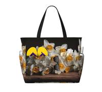 ZSUUGJ Bouquet Of Daffodils - Bolsa de playa extragrande con bolsillos con cremallera, impermeable, a prueba de arena, para piscina, picnic, gimnasio y viajes