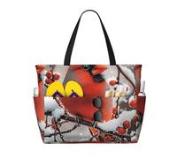 ZSUUGJ Branch Of Cardinal Tree - Bolsa de playa extragrande con bolsillos con cremallera, impermeable, a prueba de arena, para piscina, picnic, gimnasio y viajes