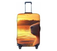 ZSUUGJ Capybara River Sunset - Protector elástico para equipaje, resistente al polvo y a los arañazos, se adapta a maletas de 18 a 32 pulgadas, Black, XL