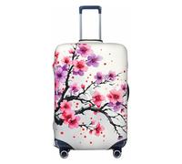 ZSUUGJ Cherry Blossom Elegance - Protector elástico para equipaje, resistente al polvo y a los arañazos, se adapta a maletas de 18 a 32 pulgadas, Black, L