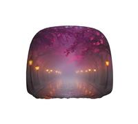 ZSUUGJ Cherry Blossom Lane - Funda para reposacabezas de coche, 1 unidad, funda elástica suave, protege el reposacabezas del polvo, fácil ajuste para la mayoría de los coches