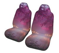 ZSUUGJ Cherry Blossom Lane - Juego de 2 fundas para asientos de coche, fáciles de instalar y limpiar, protegen contra la suciedad, el desgaste y las manchas para coche, SUV o camión