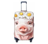 ZSUUGJ Cute Baby Pig - Protector de equipaje elástico, a prueba de polvo y resistente a los arañazos, se adapta a maletas de 18 a 32 pulgadas, Black, S