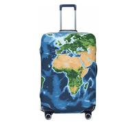 ZSUUGJ Earth View World Map - Protector elástico para equipaje, resistente al polvo y a los arañazos, se adapta a maletas de 18 a 32 pulgadas, Black, L