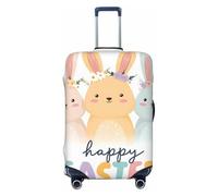ZSUUGJ Easter Happy - Protector de equipaje elástico, a prueba de polvo y resistente a los arañazos, se adapta a maletas de 18 a 32 pulgadas, Black, XL