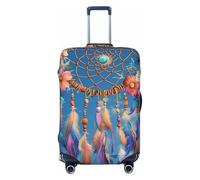 ZSUUGJ Feathers Dream Catcher - Fundas de equipaje de viaje para maleta, protector de maleta elástica, antiarañazos, fundas de equipaje de elastano para equipaje de 18 a 32 pulgadas, Negro -, L