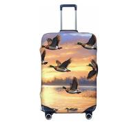 ZSUUGJ Flying Wild Ducks - Protector elástico para equipaje, resistente al polvo y a los arañazos, se adapta a maletas de 18 a 32 pulgadas, Black, L