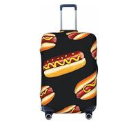 ZSUUGJ Food Hot Dogs - Protector elástico para equipaje, resistente al polvo y a los arañazos, se adapta a maletas de 18 a 32 pulgadas, Black, S