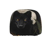 ZSUUGJ Funda para reposacabezas de coche Black Wolf, 1 pieza, funda elástica suave, protege el reposacabezas del polvo, fácil ajuste para la mayoría de los coches