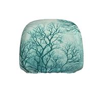 ZSUUGJ Funda para reposacabezas de coche con algas marinas y azules verdes, 1 pieza, funda elástica suave, protege el reposacabezas del polvo, fácil ajuste para la mayoría de los coches