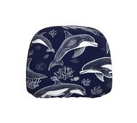 ZSUUGJ Funda para reposacabezas de coche con escena subacuática de peces, 1 pieza, funda elástica suave, protege el reposacabezas del polvo, fácil ajuste para la mayoría de los coches