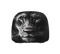 ZSUUGJ Funda para reposacabezas de coche, diseño de león africano, blanco y negro, 1 pieza, funda elástica suave, protege el reposacabezas del polvo, fácil ajuste para la mayoría de los coches