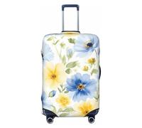 ZSUUGJ Funda protectora elástica para equipaje, diseño floral, acuarela, resistente al polvo y a los arañazos, se adapta a maletas de 18 a 32 pulgadas, Black, L
