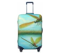 Zsuugj Fundas de equipaje de libélulas en vuelo para maletas, elásticas, antiarañazos, spandex, para equipaje de 45 a 81 cm, Negro , medium