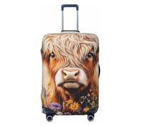 ZSUUGJ Fundas de equipaje de viaje con diseño de vaca de las tierras altas para maleta, protector de maleta elástica, antiarañazos, fundas de equipaje de elastano para equipaje de 18 a 32 pulgadas