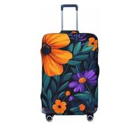 Zsuugj Fundas de equipaje de viaje con flores silvestres para maleta, elásticas, protector de maleta, antiarañazos, fundas de equipaje de elastano para equipaje de 18 a 32 pulgadas, Negro -, S