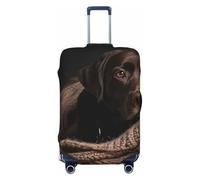 ZSUUGJ Fundas de equipaje de viaje de Labrador Retriever marrón para maleta, protector elástico de maleta, antiarañazos, fundas de equipaje de elastano para equipaje de 18 a 32 pulgadas, Negro -, S