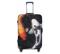 ZSUUGJ Fundas de equipaje de viaje japonesas Koi Fish para maleta, protector de maleta elástica, antiarañazos, fundas de equipaje de elastano para equipaje de 18 a 32 pulgadas, Negro -, XL