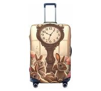 ZSUUGJ Garden of Bunnies and Roses - Protector elástico para equipaje, resistente al polvo y a los arañazos, para maletas de 18 a 32 pulgadas, Black, L