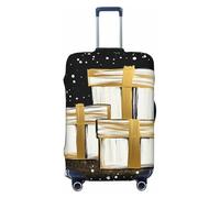 ZSUUGJ Golden Christmas Trees - Protector elástico para equipaje, resistente al polvo y a los arañazos, se adapta a maletas de 18 a 32 pulgadas, Black, XL