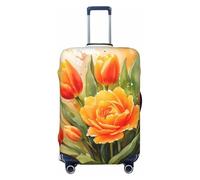 ZSUUGJ Golden Rose Blossoms - Protector elástico para equipaje, resistente al polvo y a los arañazos, se adapta a maletas de 18 a 32 pulgadas, Black, XL