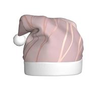 ZSUUGJ Gorro de Papá Noel de felpa de oro rosa para adultos, sombrero de vacaciones suave con ribete blanco y pompón, accesorio festivo reutilizable para el hogar, la oficina y la fiesta