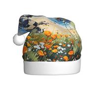 ZSUUGJ Gorro de Papá Noel de felpa para adultos, suave sombrero de vacaciones con ribete blanco y pompón, accesorio festivo reutilizable para el hogar, la oficina y la fiesta