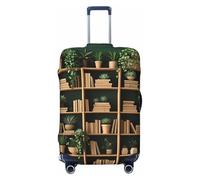ZSUUGJ Green Library Oasis - Protector elástico para equipaje, resistente al polvo y a los arañazos, se adapta a maletas de 18 a 32 pulgadas, Black, L