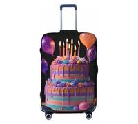 ZSUUGJ Happy Birthday Big Cake - Protector elástico para equipaje, resistente al polvo y a los arañazos, se adapta a maletas de 18 a 32 pulgadas, Black, S