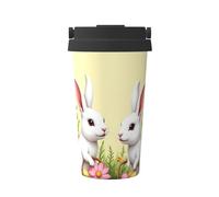 ZSUUGJ Happy Easter - Taza de viaje portátil de acero inoxidable - Vaso aislado para bebidas frías y calientes con tapa a prueba de fugas, taza de café apta para viajes al aire libre para oficina