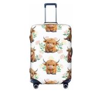 Zsuugj Lindas fundas de equipaje de viaje de vaca de las tierras altas para maleta, protector de maleta elástica, antiarañazos, fundas de equipaje de elastano para equipaje de 18 a 32 pulgadas, Negro